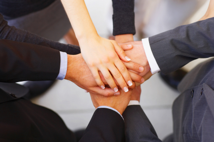 Business team joining hands Royalty Free Stock Photo